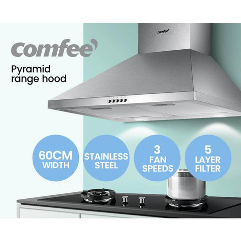 600mm Range Hood Stainless Steel Home Kitchen Canopy Vent 60cm