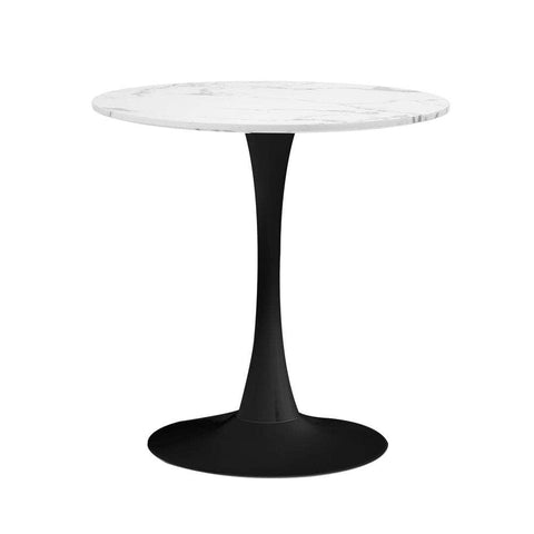 60cm Dining Table Kitchen Marble Tulip Round Metal Leg