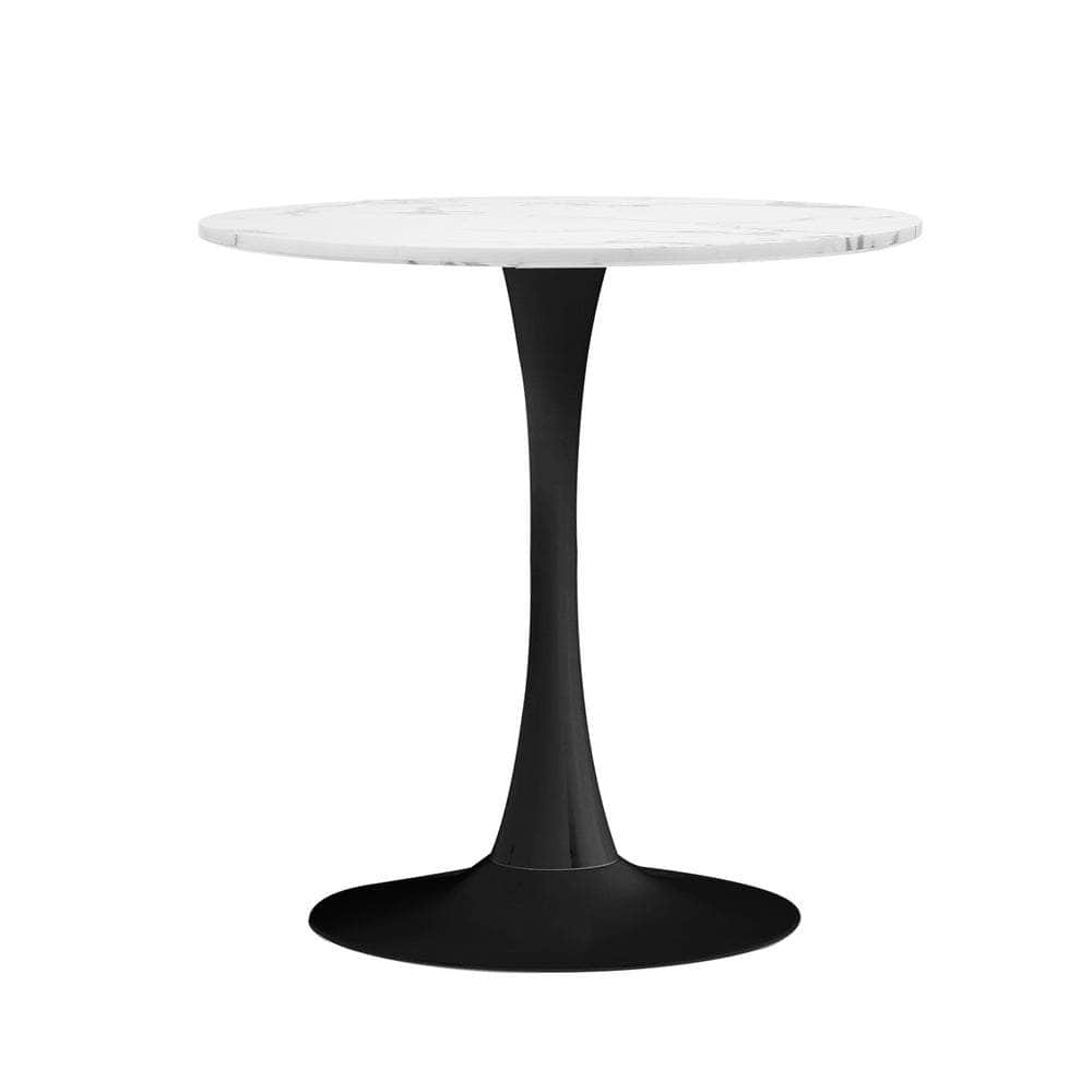 60cm Dining Table Kitchen Marble Tulip Round Metal Leg