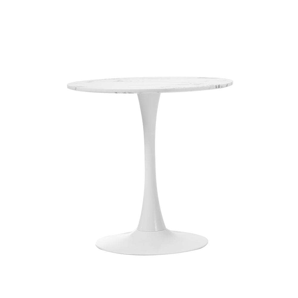 60cm Dining Table Kitchen Marble Tulip Round Metal Leg