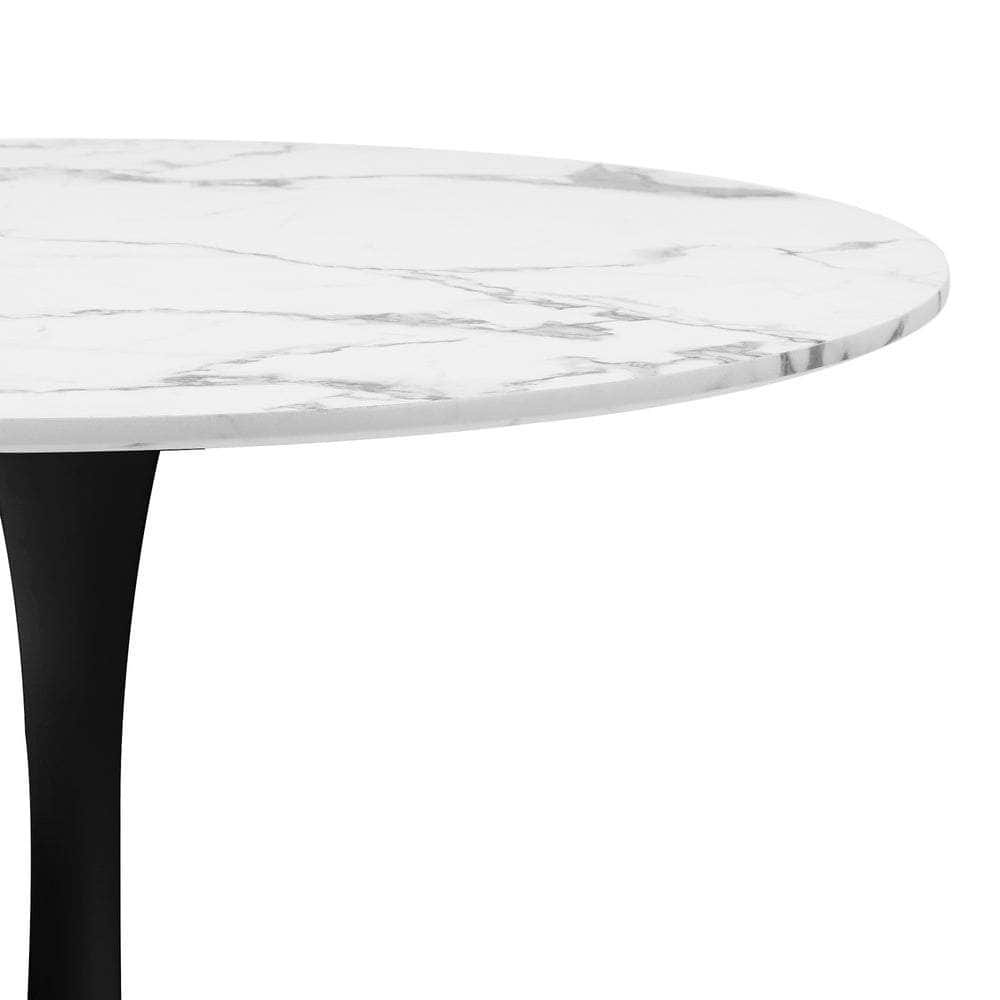 60cm Dining Table Kitchen Marble Tulip Round Metal Leg