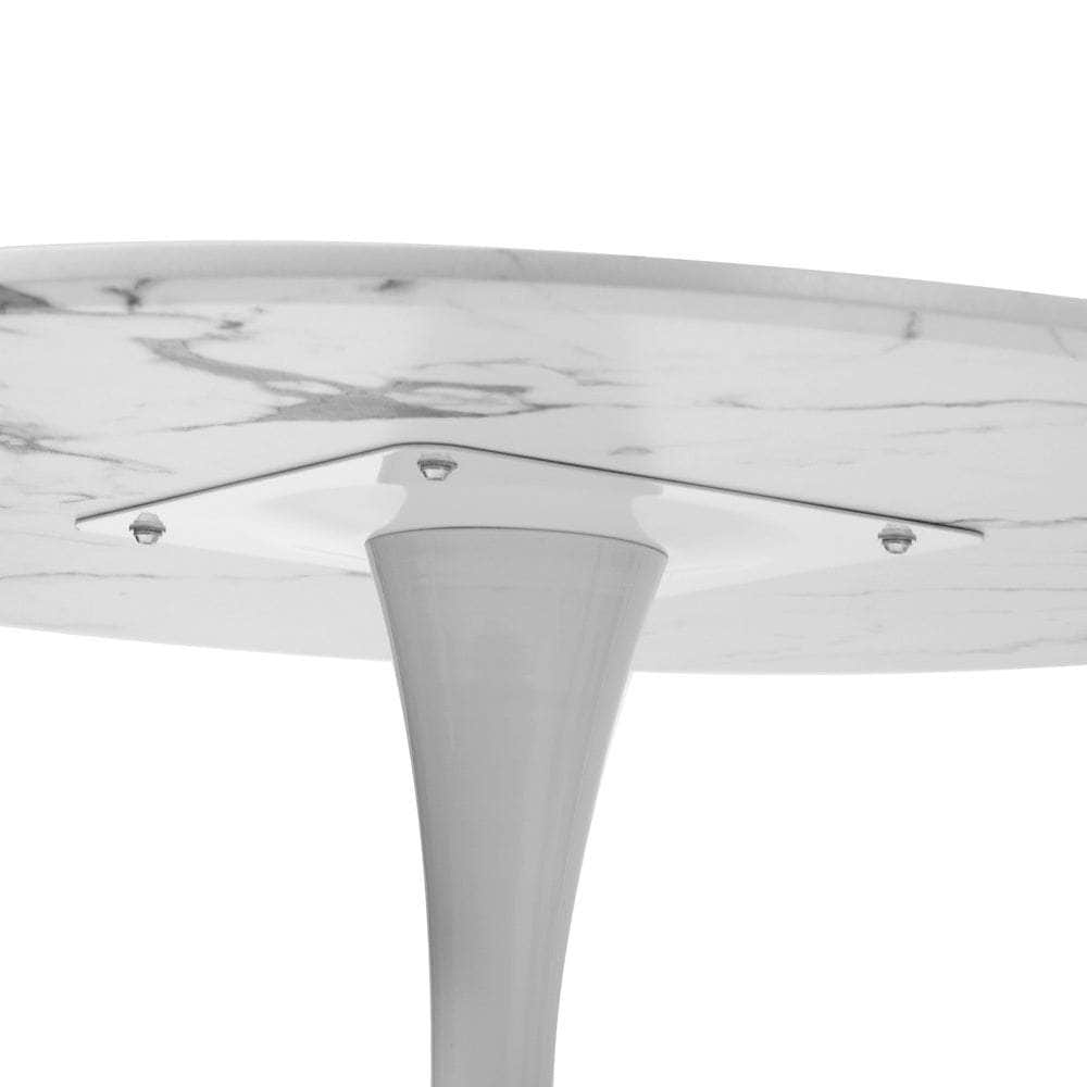 60cm Dining Table Kitchen Marble Tulip Round Metal Leg