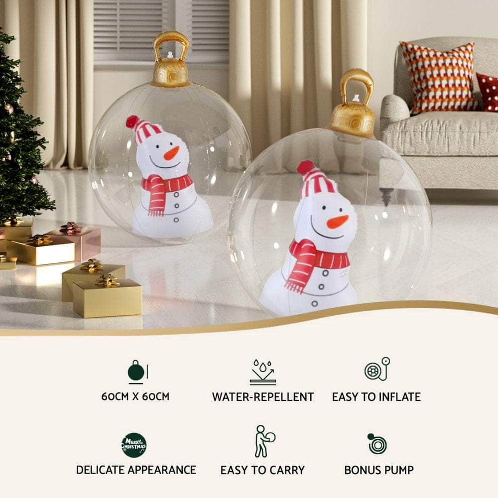 60cm Snowman Christmas Inflatable Bauble