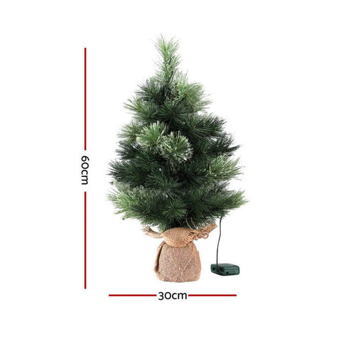 60cm Tabletop Christmas Tree - 8 Light Modes Timer