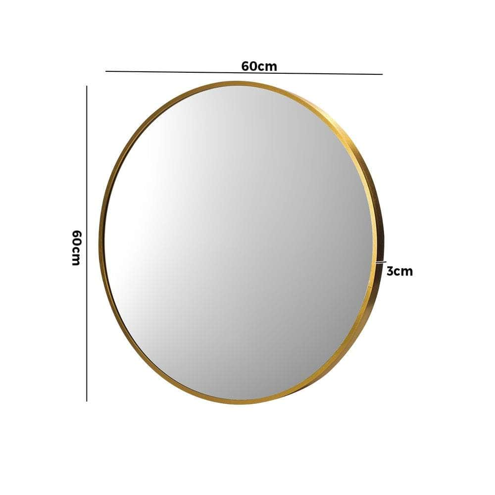 60cm Wall Mirrors Round Makeup Mirror Home Decro Gold Living Room