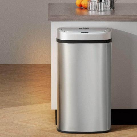 60L Sensor Bin Automatic Motion Silver