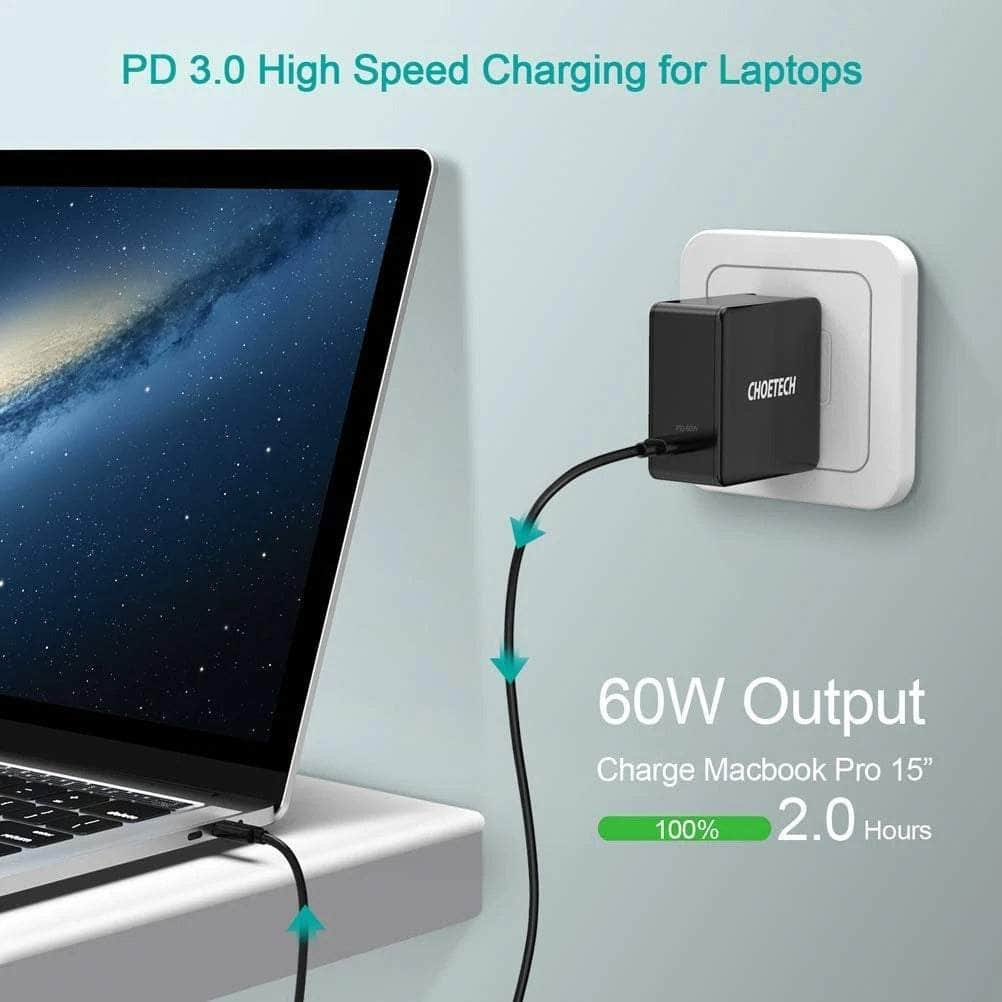 60W Pd 3.0 Type-C Fast Charging Foldable Adapter Usb-C Charger