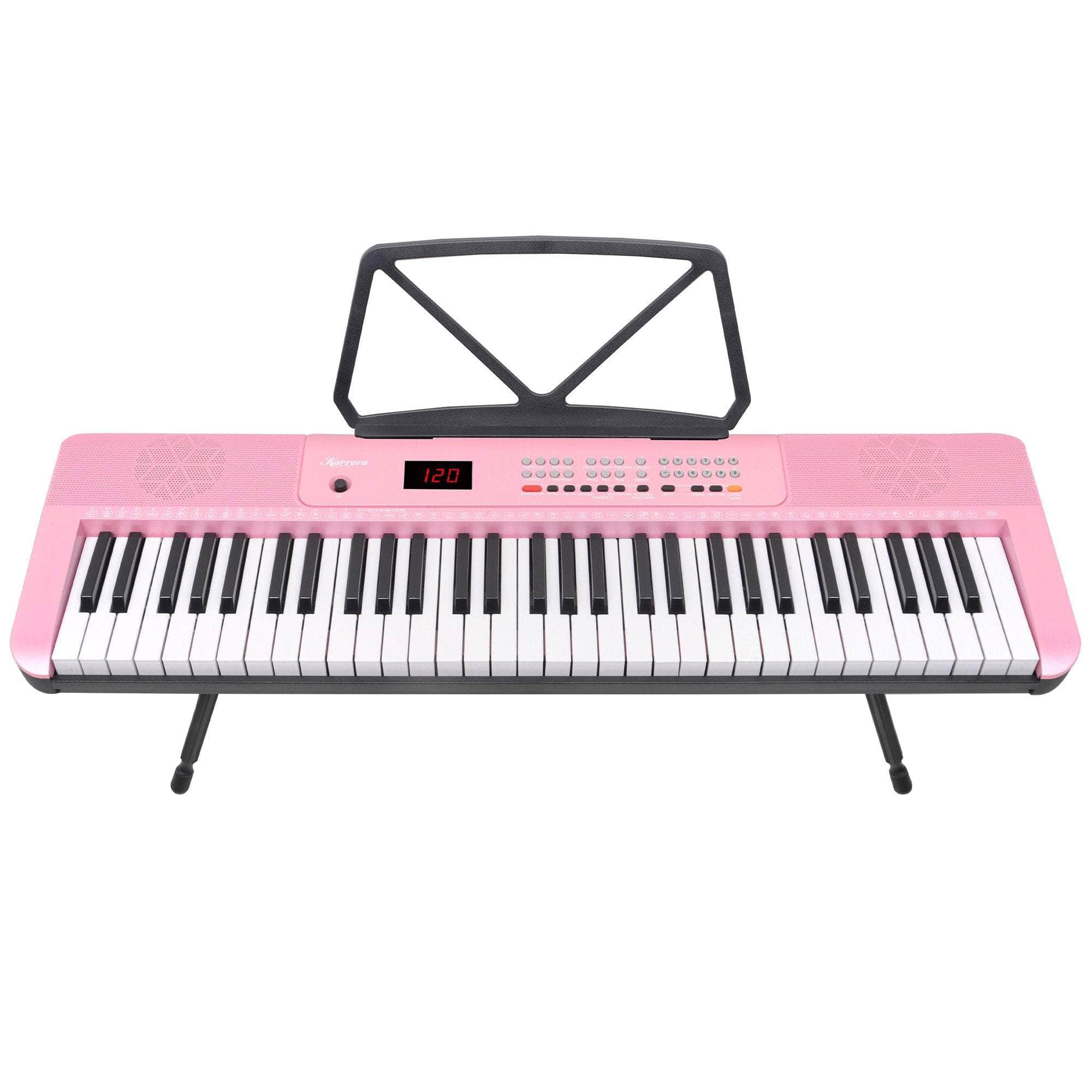 61-Key Electronic Piano Keyboard with LED and Folding Stand