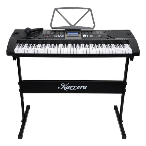 61-Keys Electronic Keyboard Piano with Stand Black/Pink/Silver