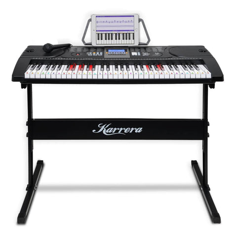 61-Keys Electronic Keyboard Piano with Stand Black/Pink/Silver