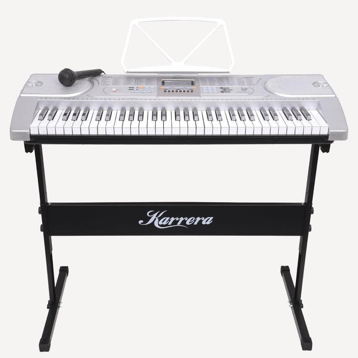 61-Keys Electronic Keyboard Piano with Stand Black/Pink/Silver