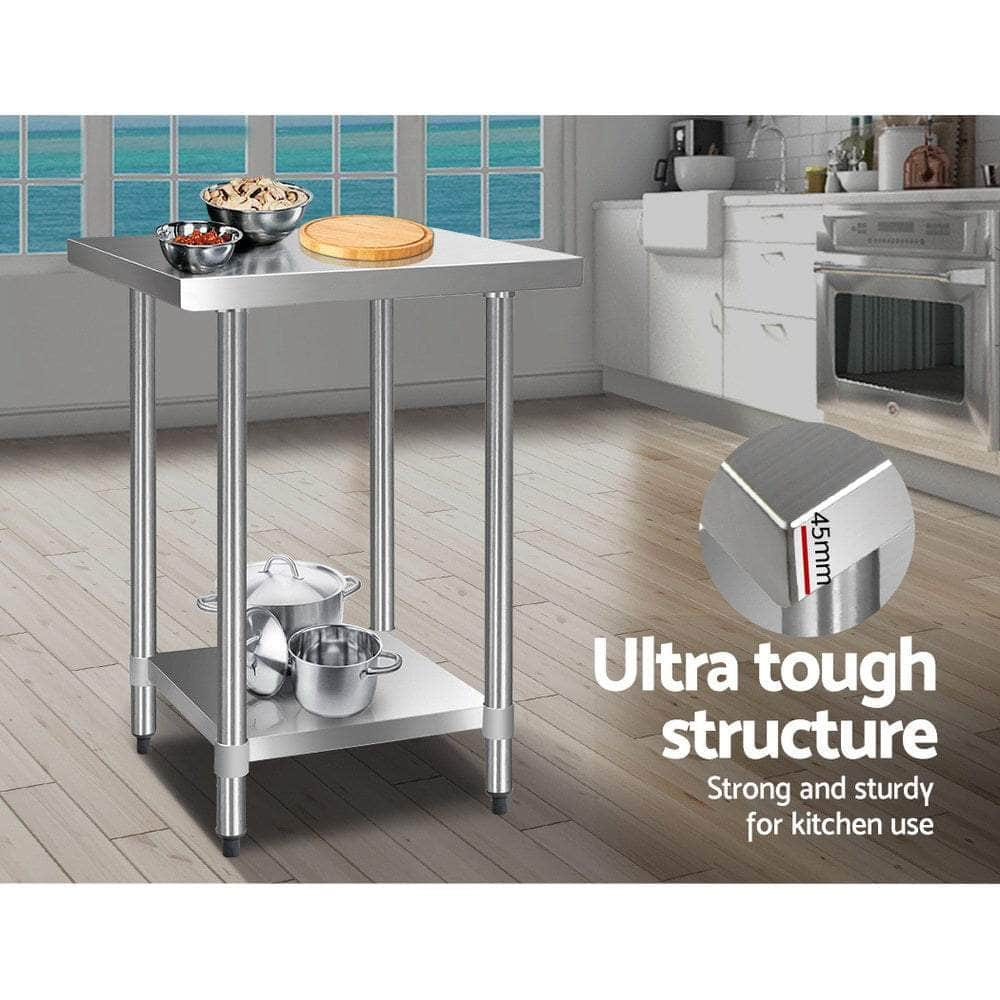 610X610Mm Stainless Steel Kitchen Bench