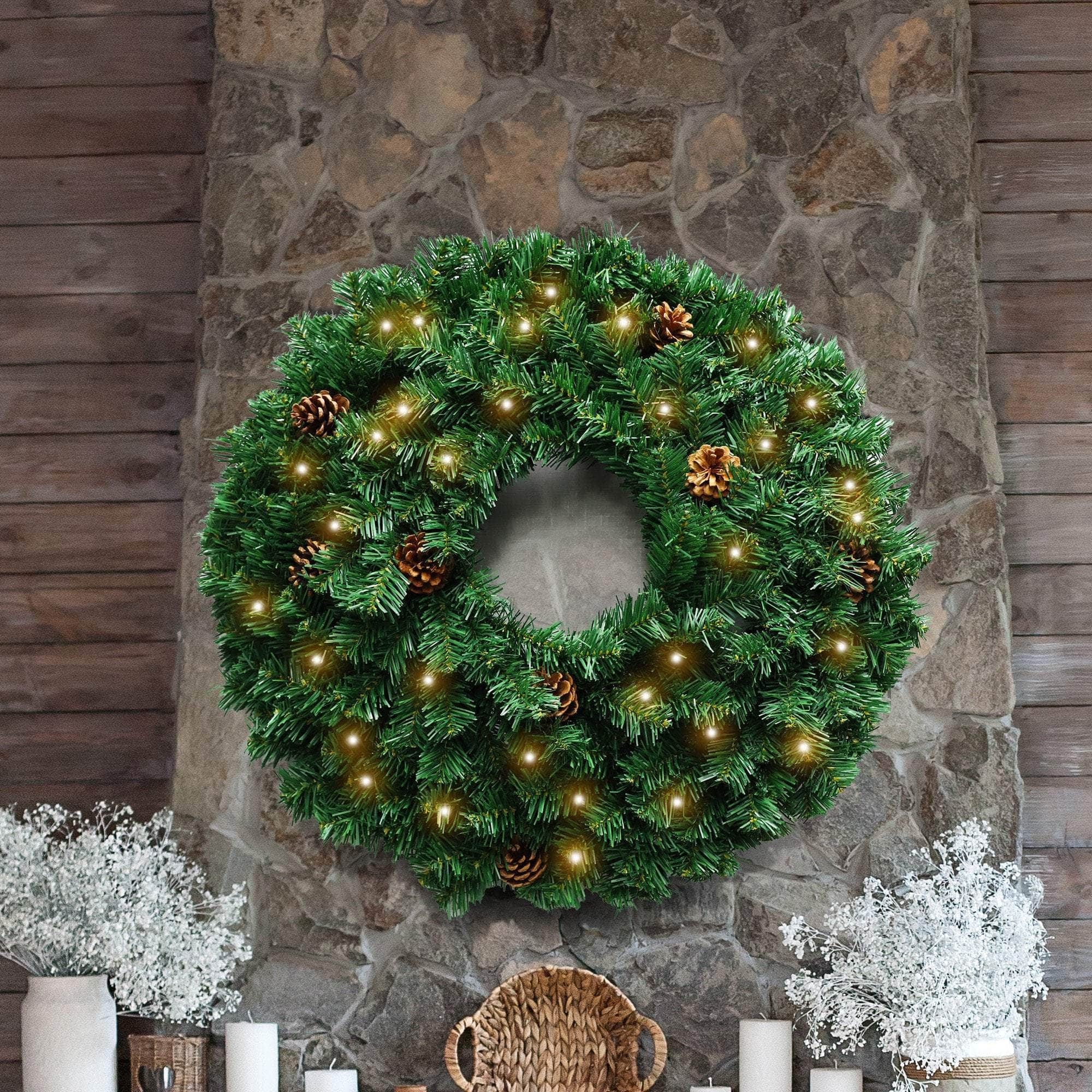 61cm Glow Christmas Wreath