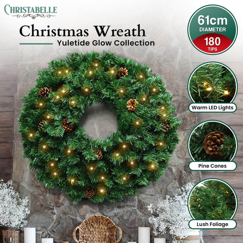 61cm Glow Christmas Wreath