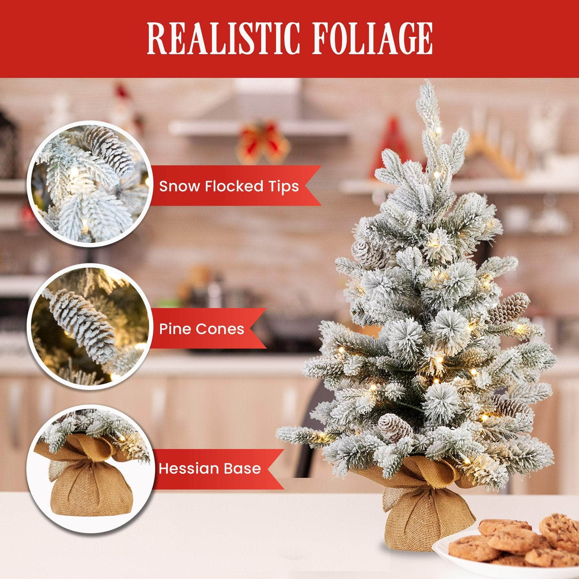 61cm Snowy Dorchester Tabletop Christmas Tree