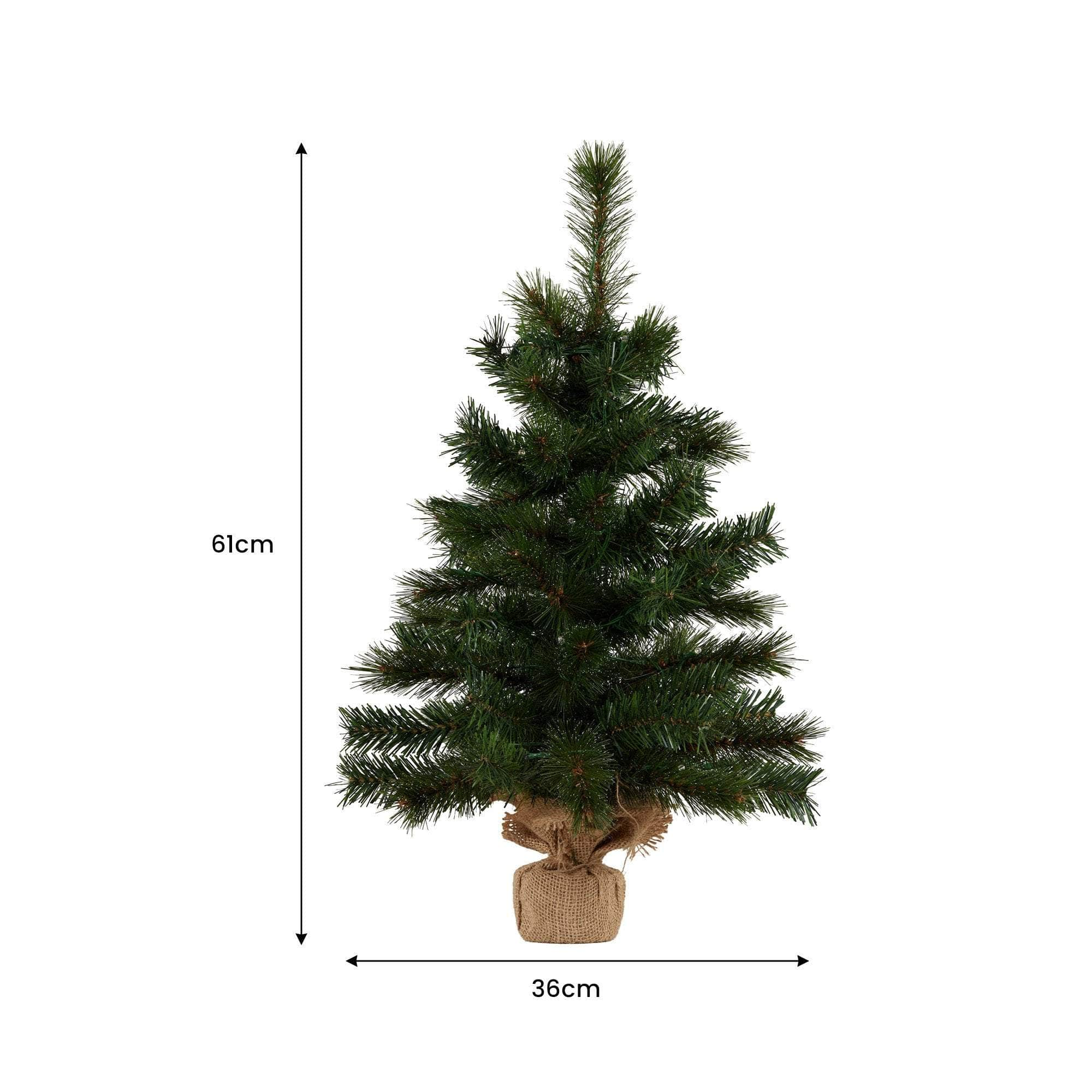 61cm Wintergreen Tabletop Pre-Lit Christmas Tree