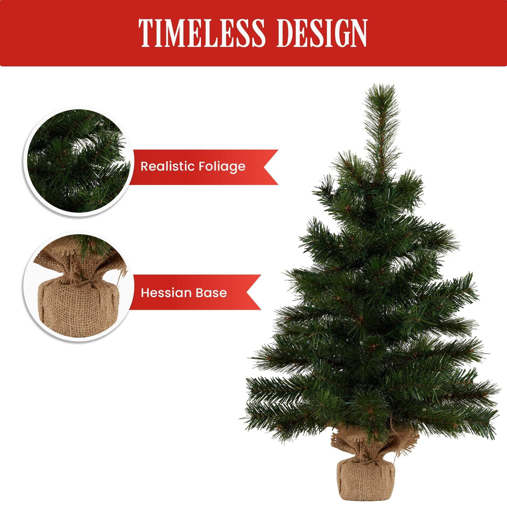 61cm Wintergreen Tabletop Pre-Lit Christmas Tree