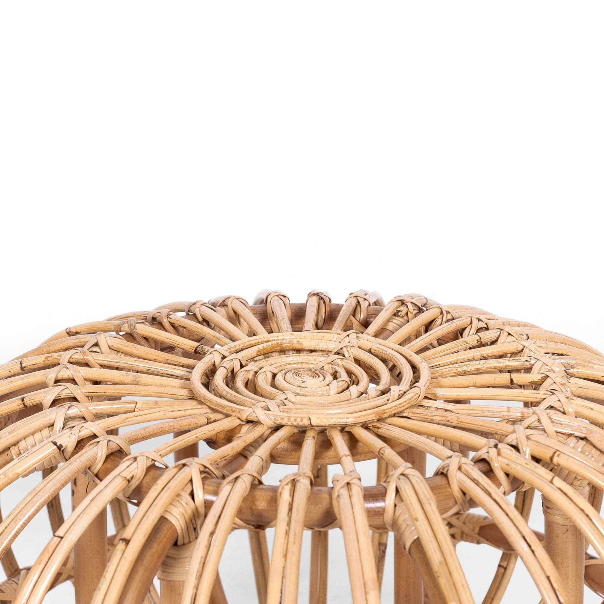 64Cm Rattan Round Side Sofa End Table - Natural