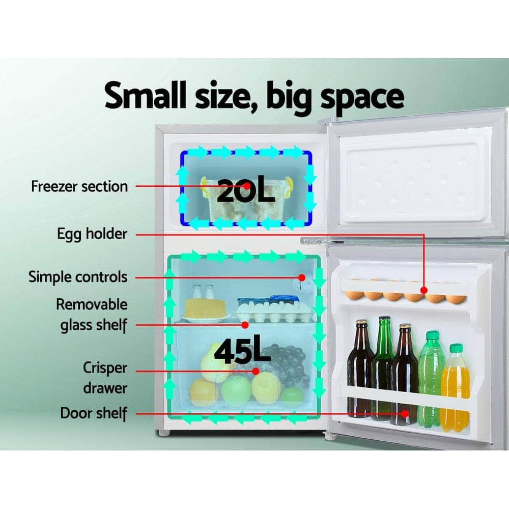 65L Portable Fridge Freezer Bar Upright Camping Caravan