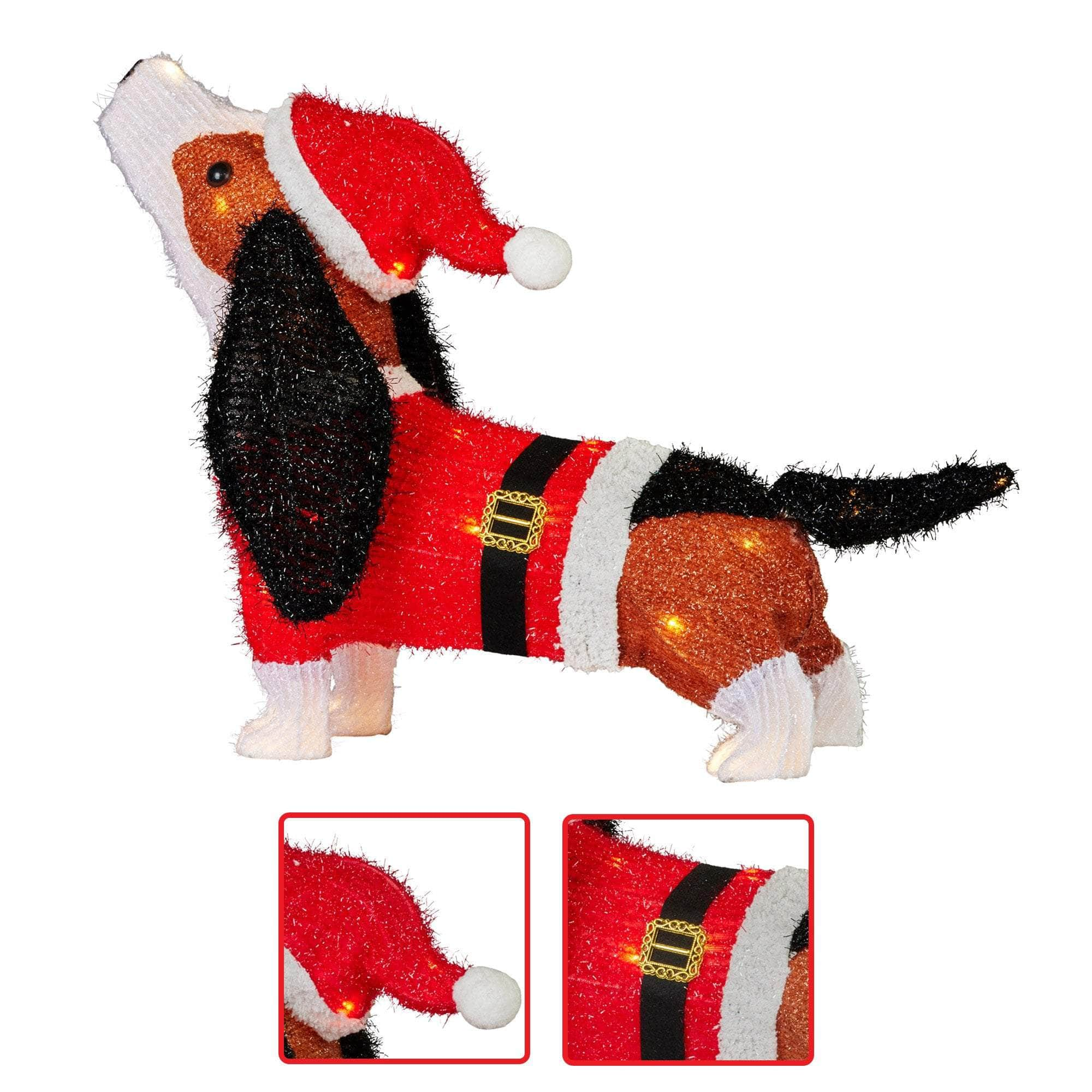 67cm Dachshund Christmas Display Dog with Lights