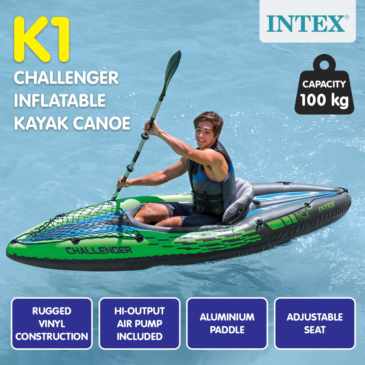 Intex Challenger K1 Inflatable Kayak 68305NP