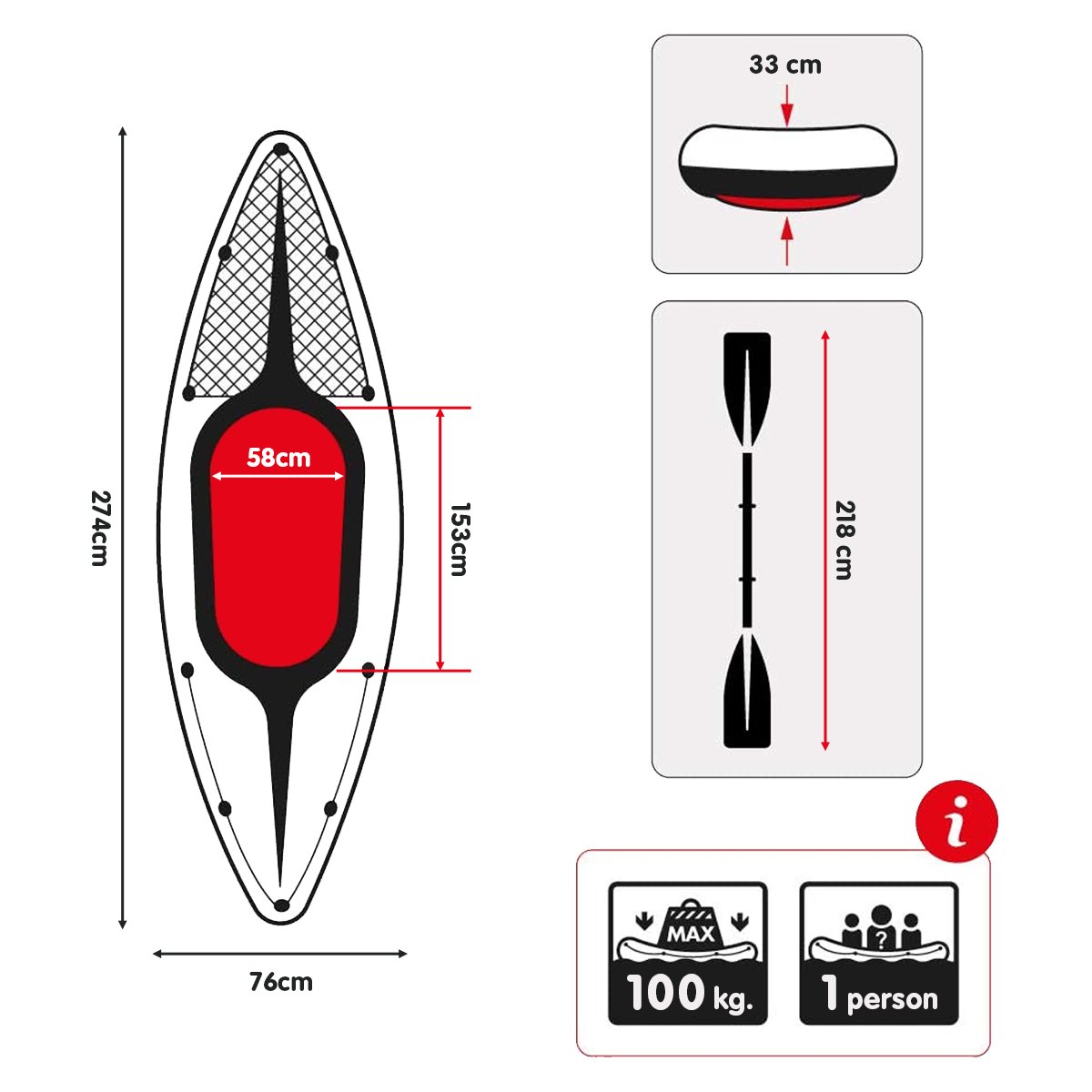 Intex Challenger K1 Inflatable Kayak 68305NP