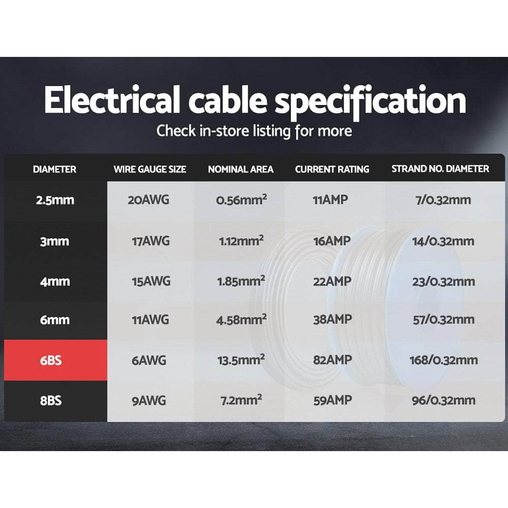 6B&S 10M Twin Core Wire Electrical Cable Extension Car 450V 2 Sheath