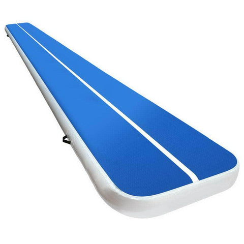 6M X 1M Inflatable Air Track Mat 20Cm Thick Gymnastic Tumbling Blue And White