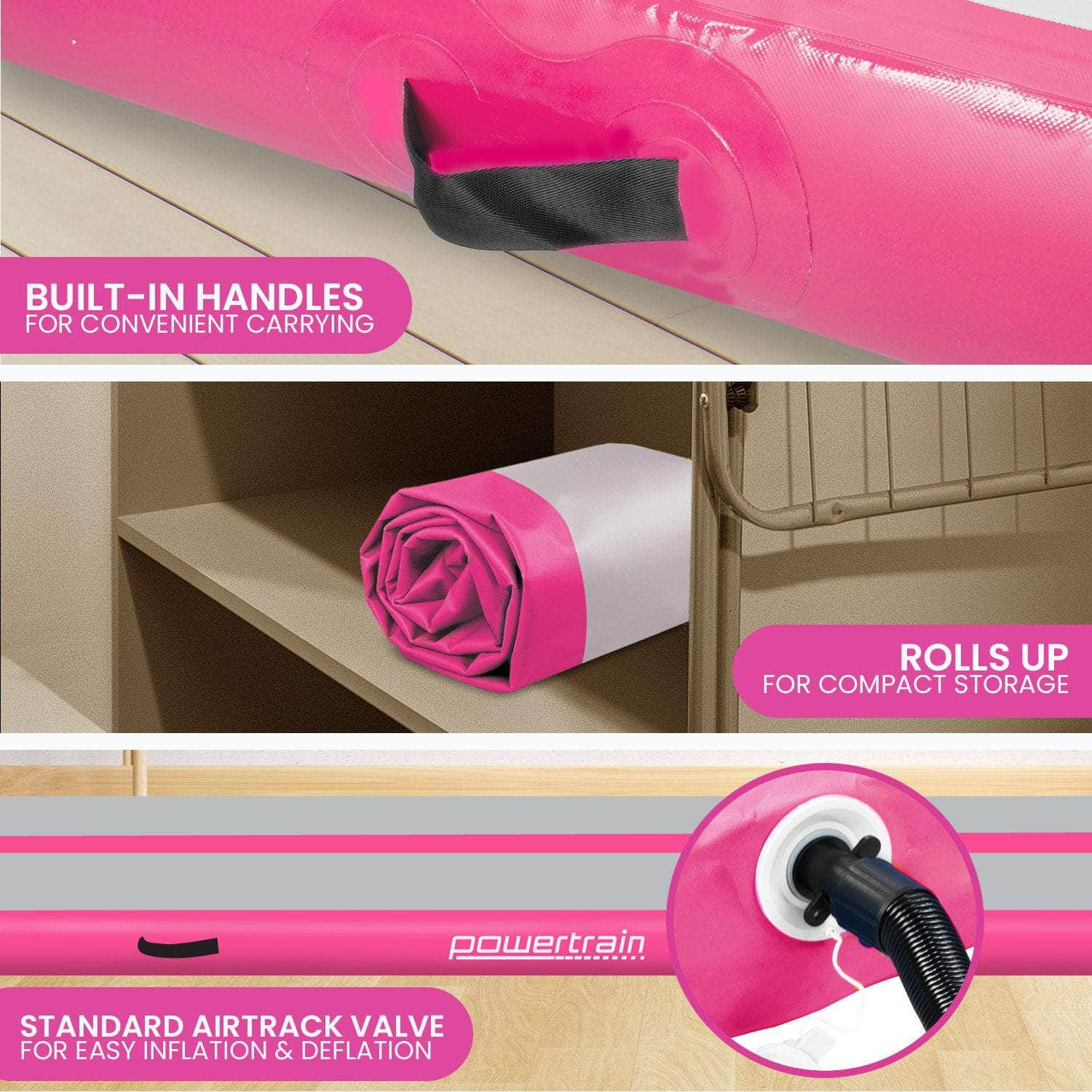 6m x 1m x 20cm Air Track Inflatable Gymnastics Mat - Pink