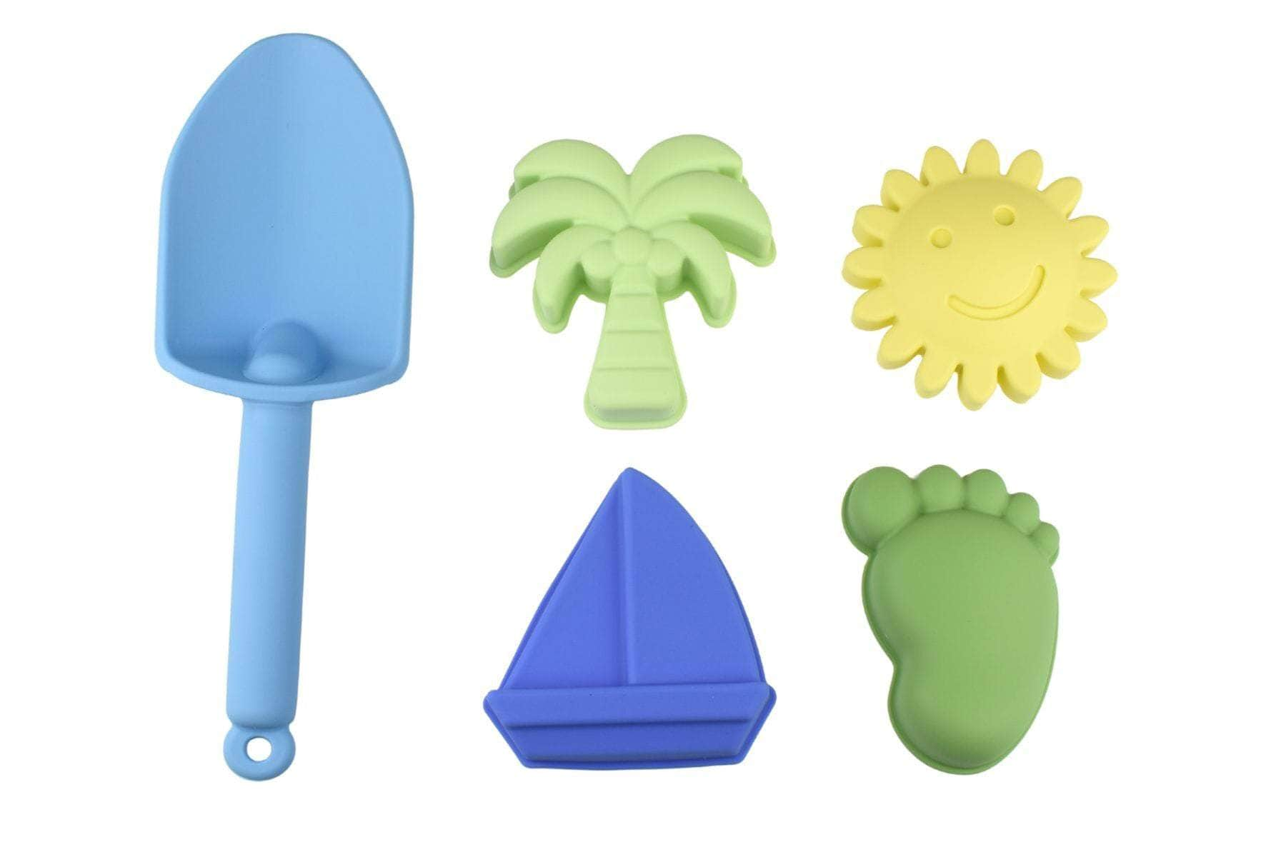 6Pc Silicone Beach Set Blue Sundae