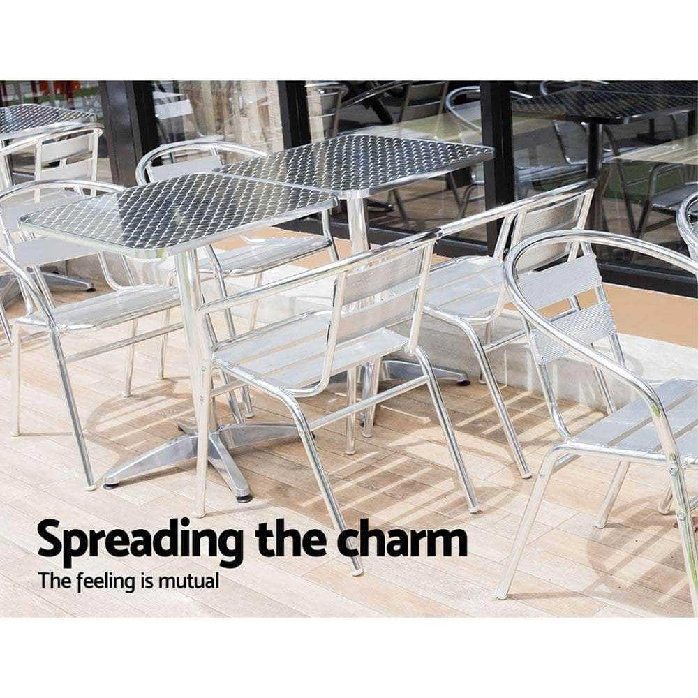 6pcs Adjustable Aluminium Outdoor Square Bar Table