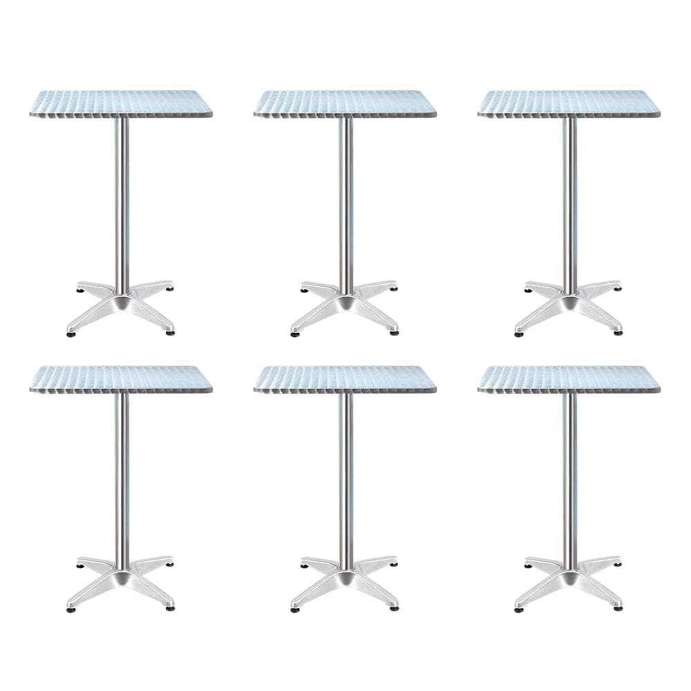 6pcs Adjustable Aluminium Outdoor Square Bar Table