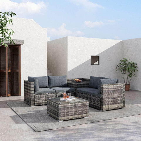 6Pcs Outdoor Modular Lounge Sofa Coogee-Grey