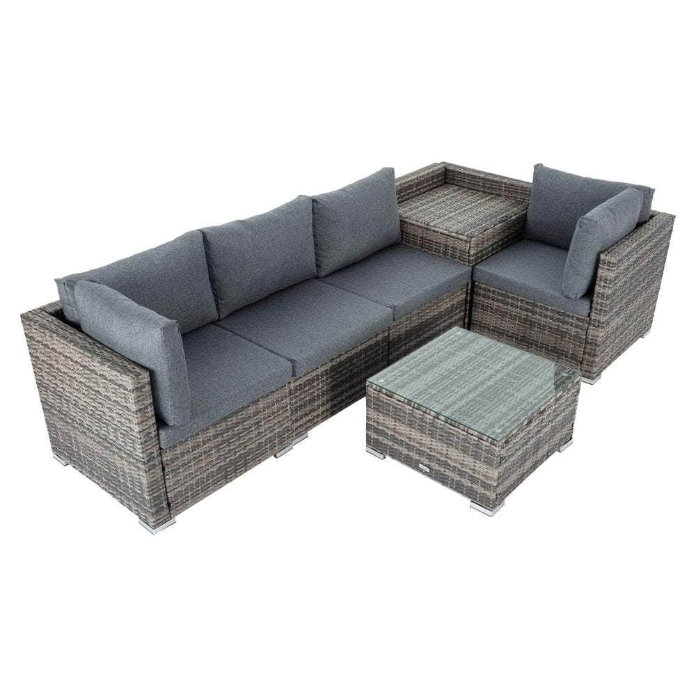 6Pcs Outdoor Modular Lounge Sofa Coogee-Grey