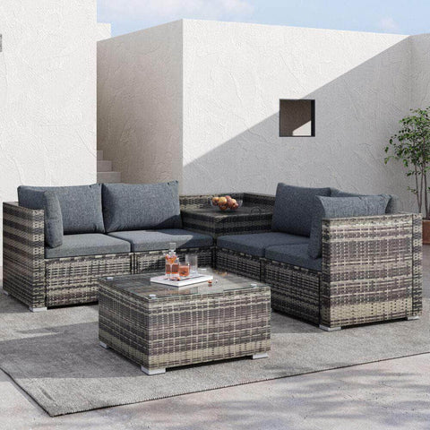 6Pcs Outdoor Modular Lounge Sofa Coogee-Grey