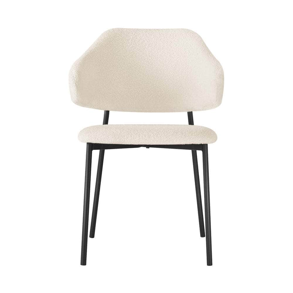 6x/2x Dining Chairs Tub Sherpa White&Black