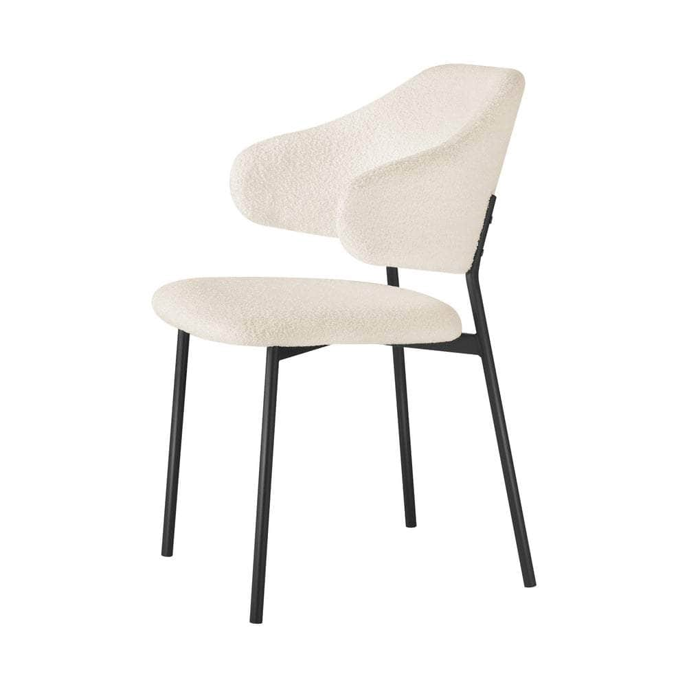 6x/2x Dining Chairs Tub Sherpa White&Black