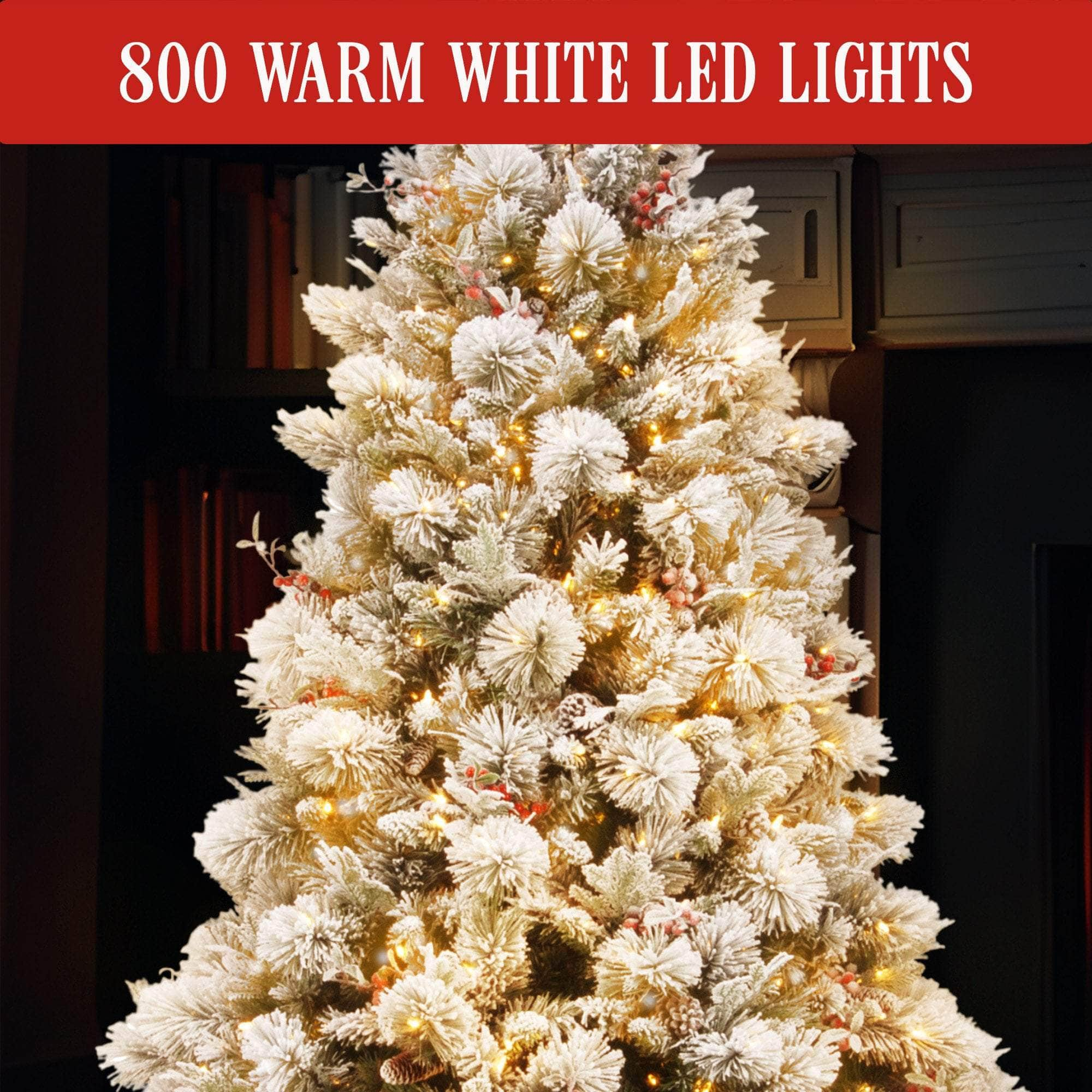 7.5ft 229cm Snowy Bedford Christmas Tree 1012 tips 800 LED Lights