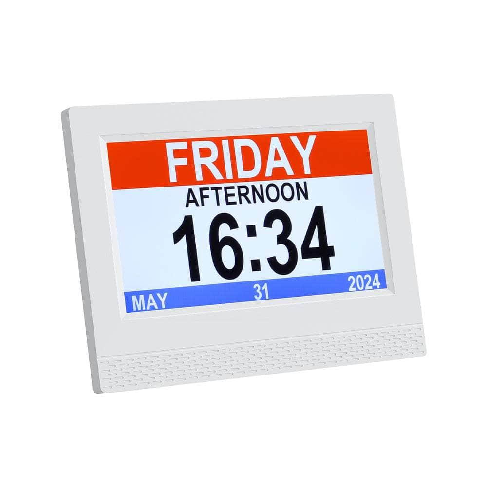 7" Digital Day Clock Calendar Alarm