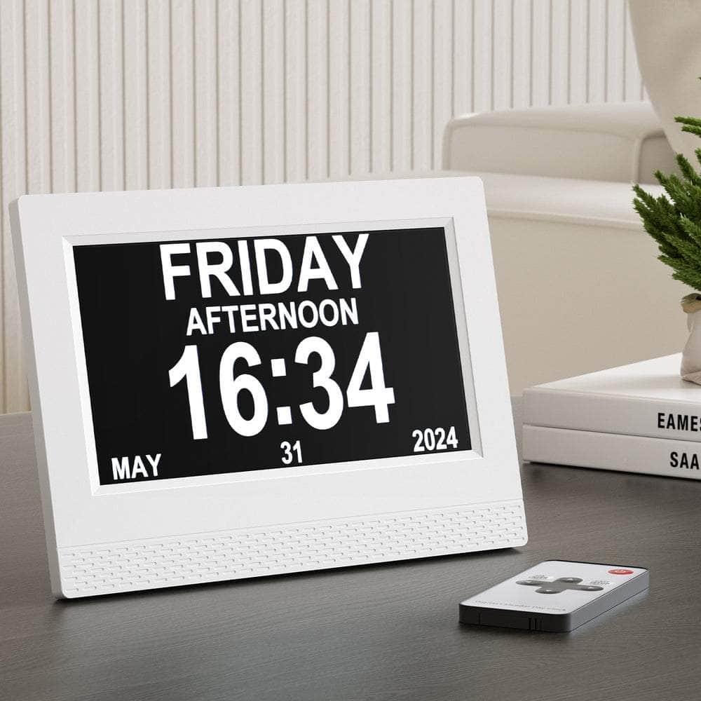 7" Digital Day Clock Calendar Alarm