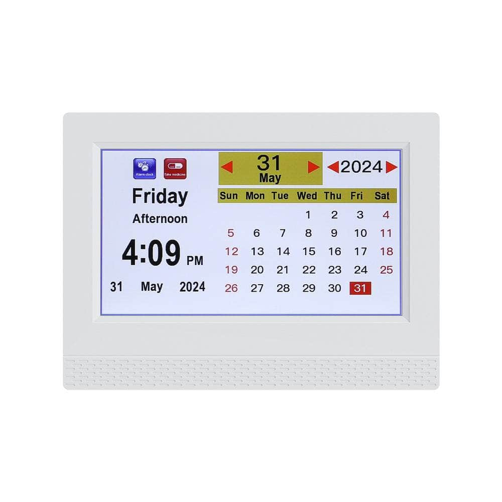 7" Digital Day Clock Calendar Alarm