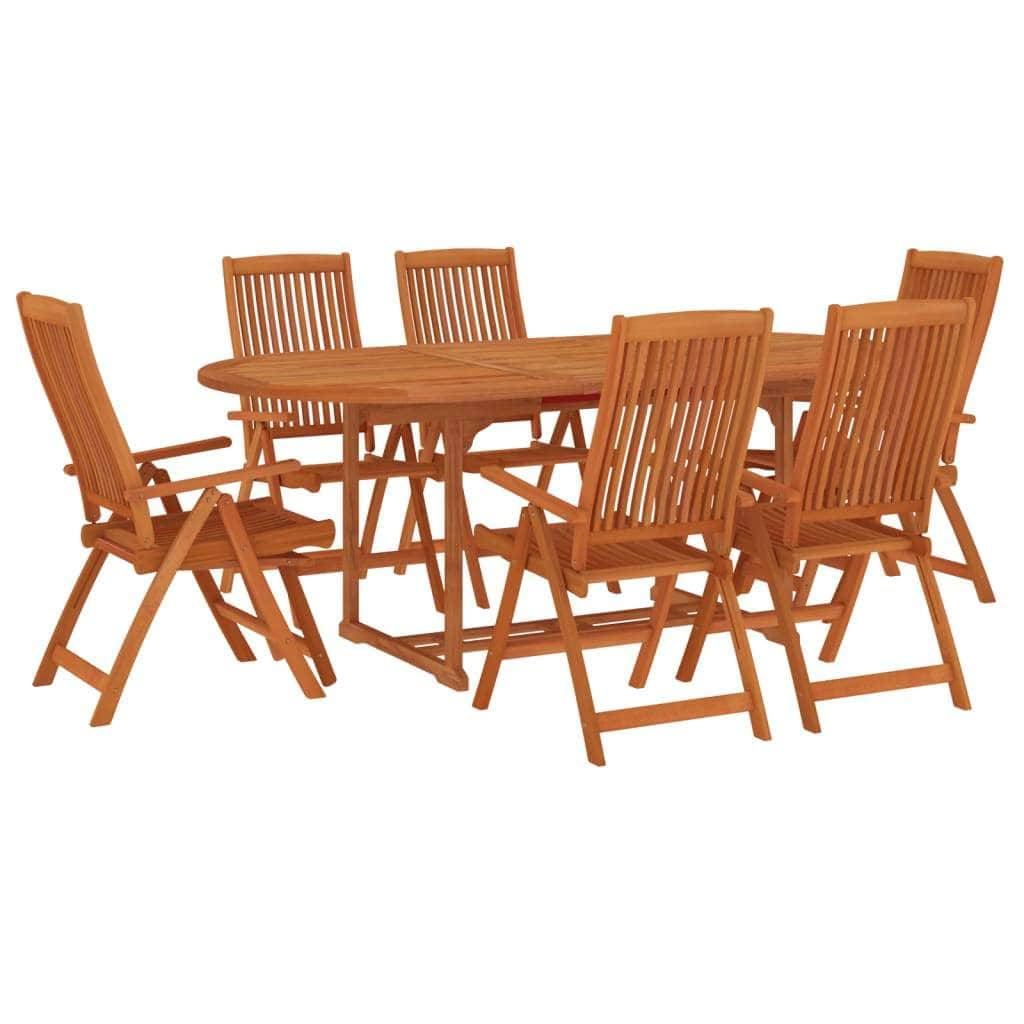 7 Piece Garden Dining Set Solid Wood