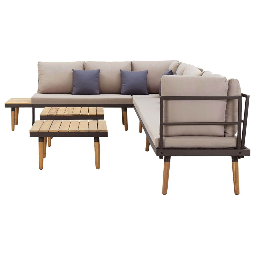 7 Piece Garden Lounge Set with Cushions Solid Acacia Wood