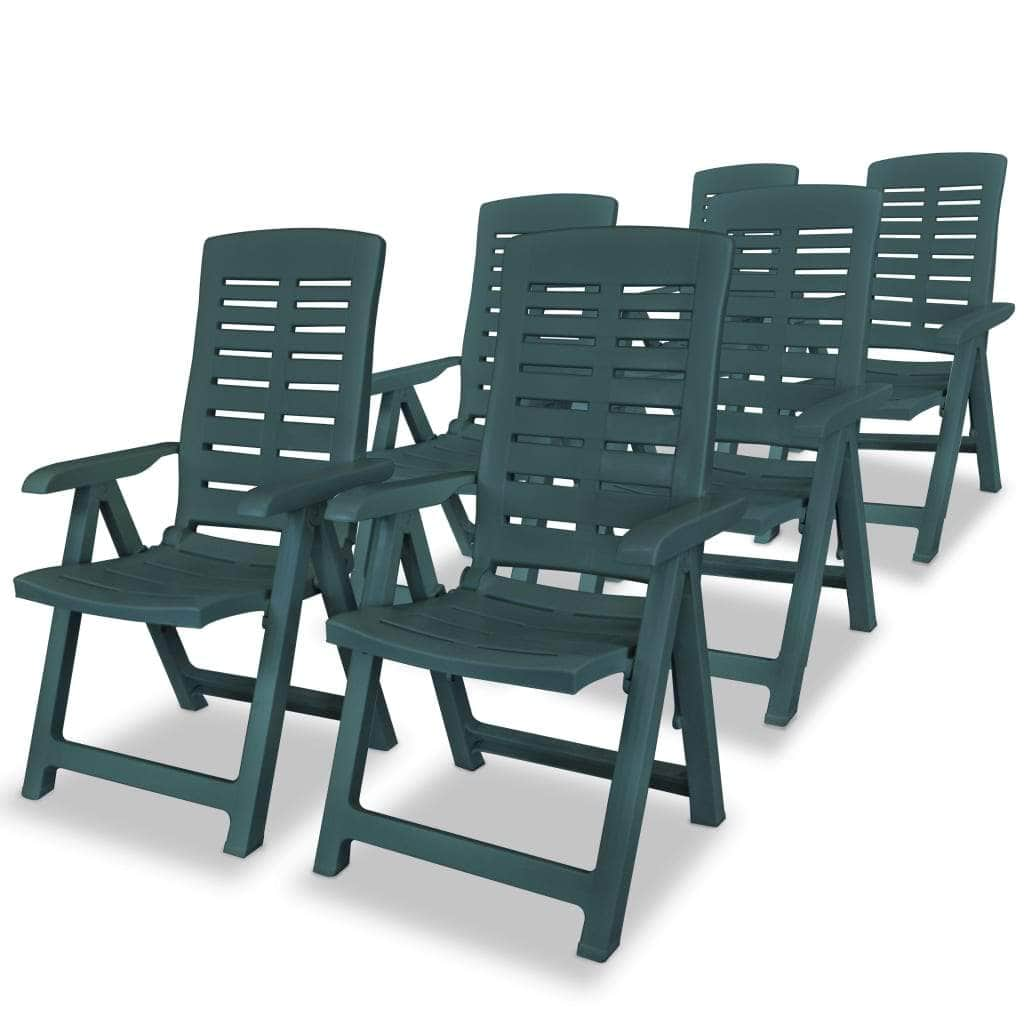 7 Piece Outdoor Dining Set Plastic Green