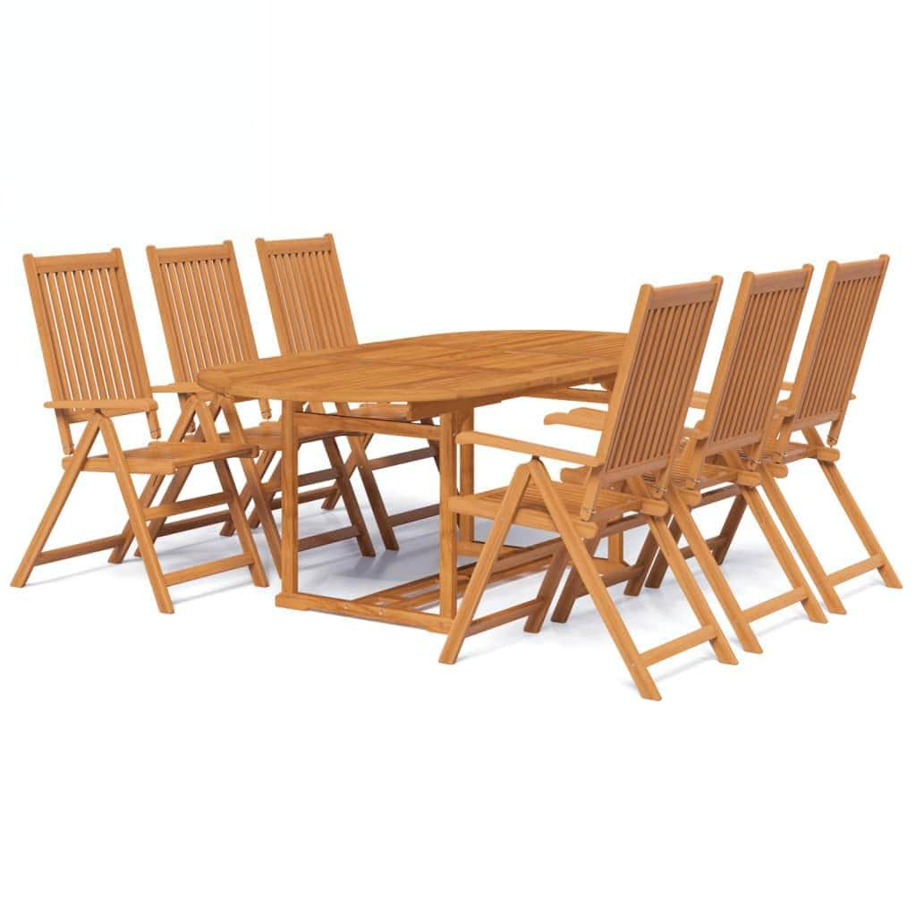 7 Piece Outdoor Dining Set Solid Acacia Wood