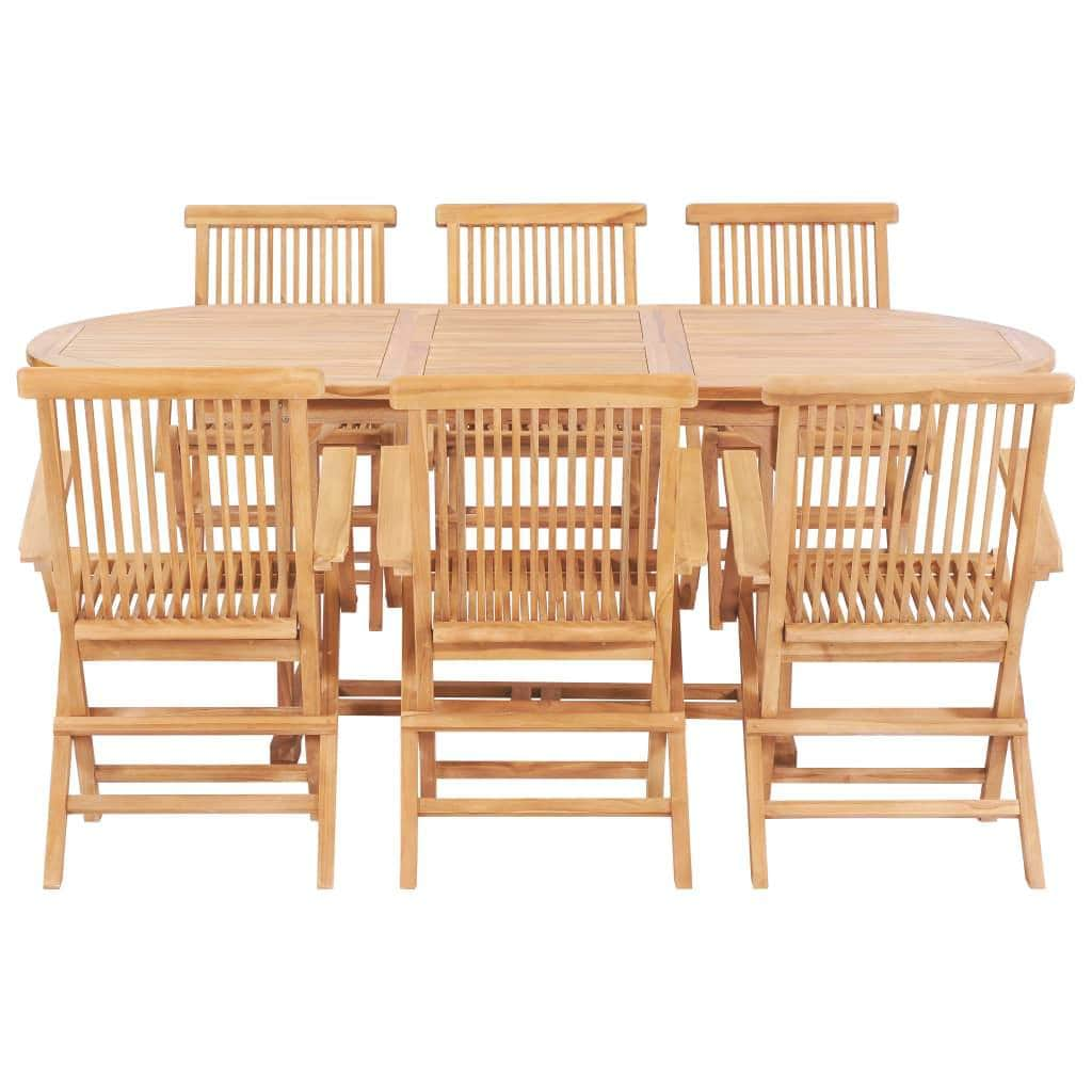 7 Piece Outdoor Dining Set  Solid Teak Wood