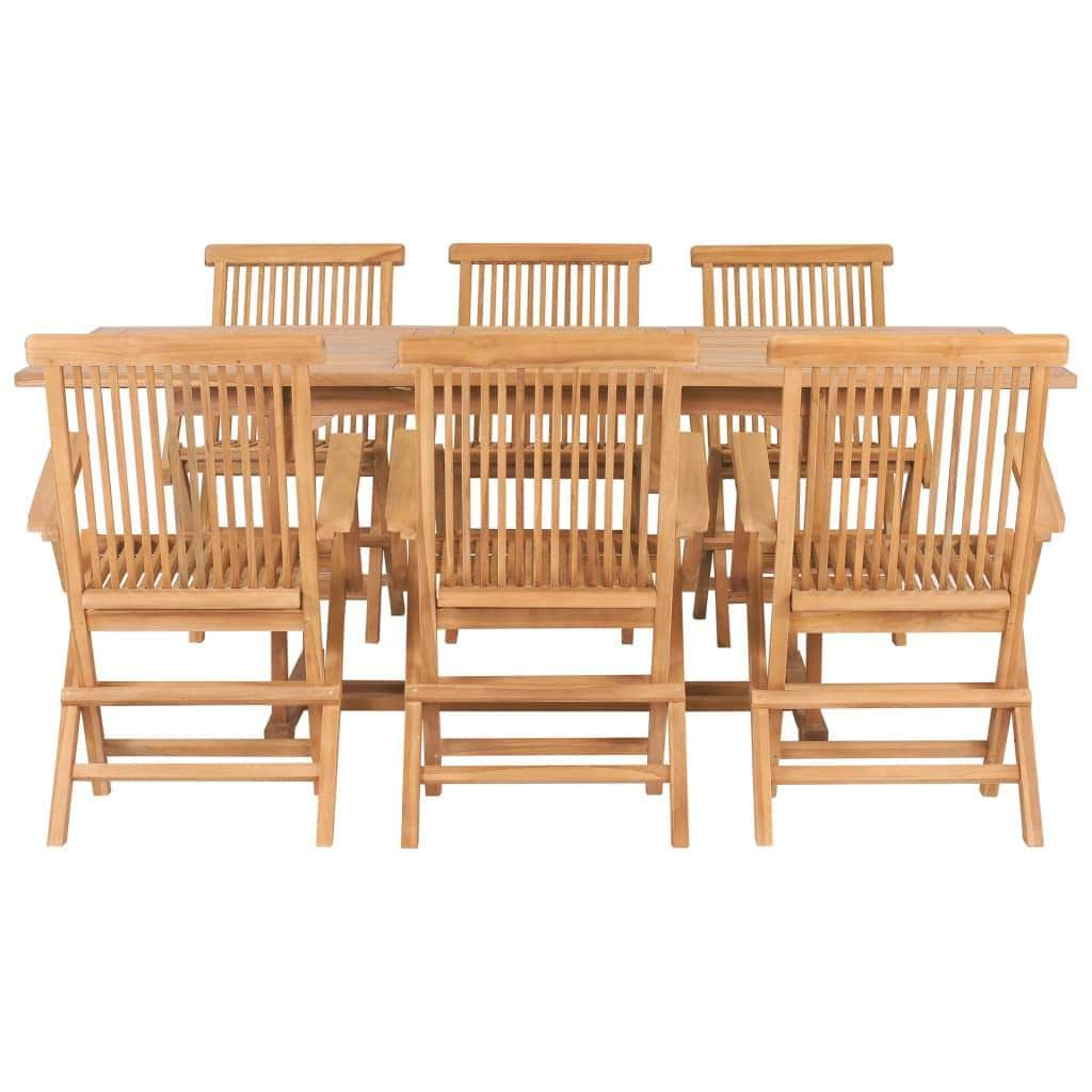 7 Piece Outdoor Dining Set  Solid Teak Wood