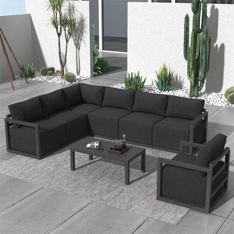 7-Seat Garden Lounge Set White