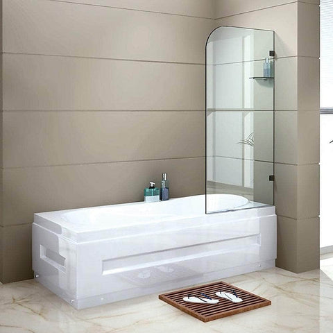 700 x 1450mm Frameless Bath Panel 10mm Glass Shower Screen