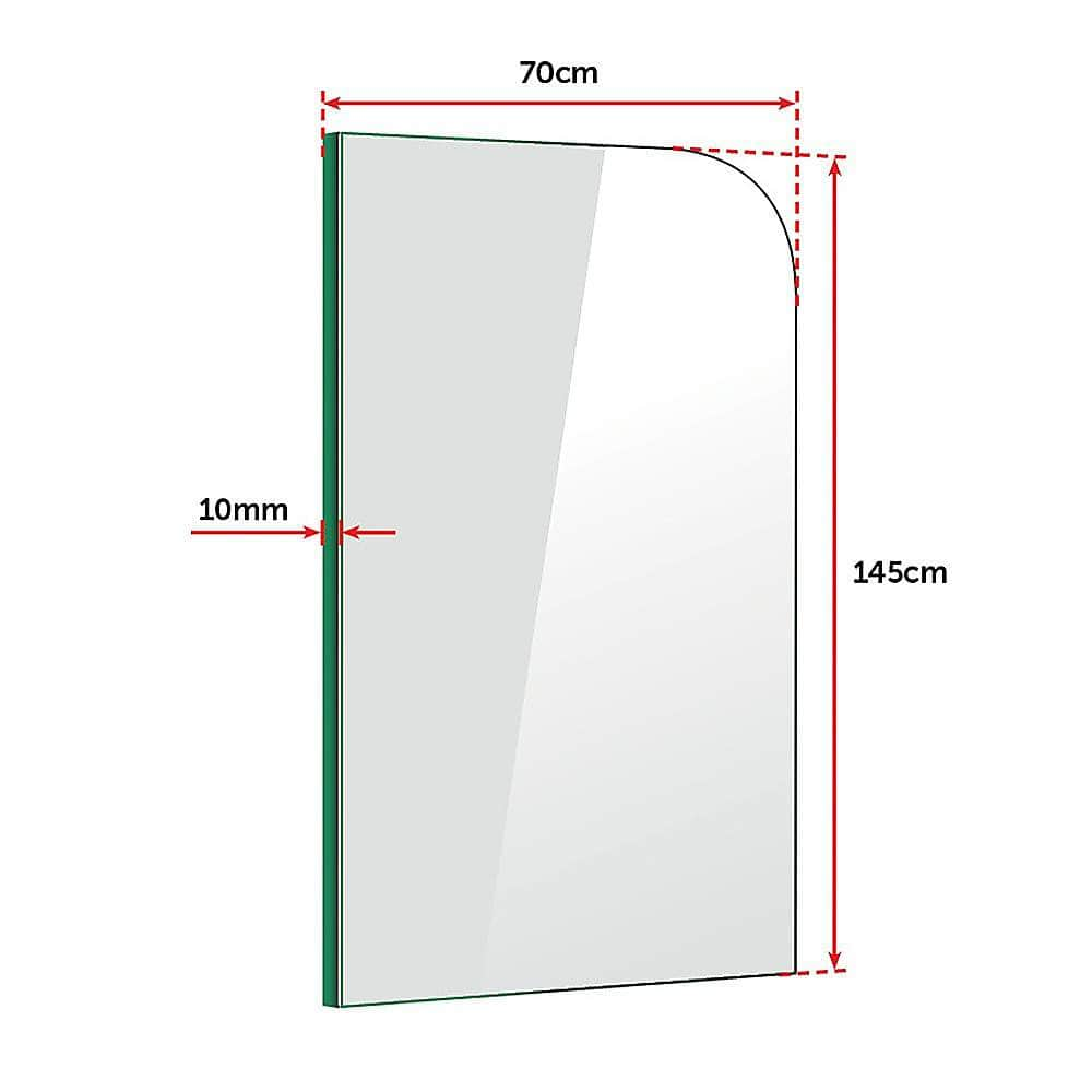 700 x 1450mm Frameless Bath Panel 10mm Glass Shower Screen